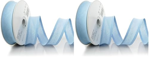 Inastri 25/5/5 mm Cotton Bias Binding, Sky Blue (Pack of 2)
