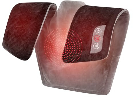 HoMedics Comfort Neck & Shoulder Massager Wrap- Heated Massage Machine for Neck, Shoulder & Upper Back with Vibration, 6 Programmes & Pulsations - Muscle Discomfort Ease