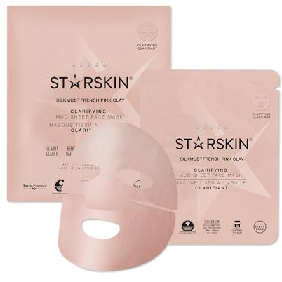 STARSKIN Silkmud 1x16g, Clarifying Face Mask for all Skin Types, Korean Skin Care Pore Cleansing French Clay Mask with Niacinamide, Purifing, Refining and Smoothing, Unblockes Pores, K Beuty Skincare