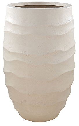Fink - LAGO - Übertopf/Blumentopf - Welle - Creme - Höhe 90 cm - Ø 60cm