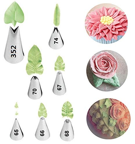 FantasyDay Cake Decorating Set, 7 Pieces Stainless Steel Piping Nozzles Tips Kit - Christmas Birthdays Anniversary Wedding DIY Icing Nozzle for Cupcakes Cakes Cookies Dessert Pastry Making Tools #4