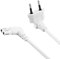 BestPlug 5m Strom-Kabel Netz-Kabel, Euro-Stecker männlich 90° abgewinkelt auf C7 Buchse Kupplung weiblich 90° abgewinkelt, Weiß