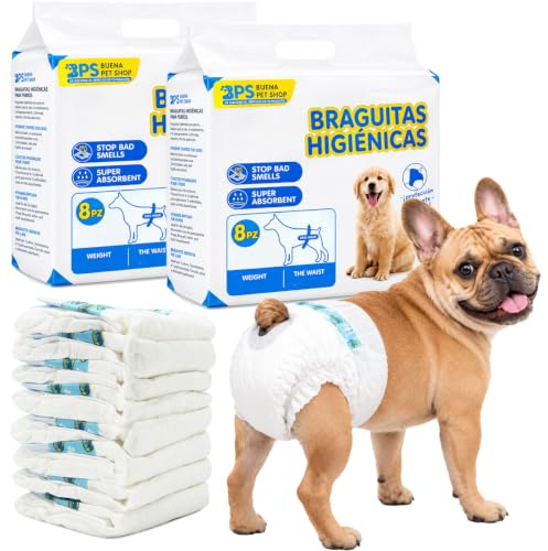 BPS Hygiene-Höschen, 16 Stück, für Hunde, physiologische Haustiere, hygienische Höschen, 5 Größen zur Auswahl, XL BPS-2185 x 2