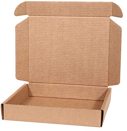 Caja de Cartón Kraft Para Envío Postal, Caja de Cartón Automontable para Envío o Almacenaje, Talla L, 31 x 26 x 5.5 cm, 20 Unidades