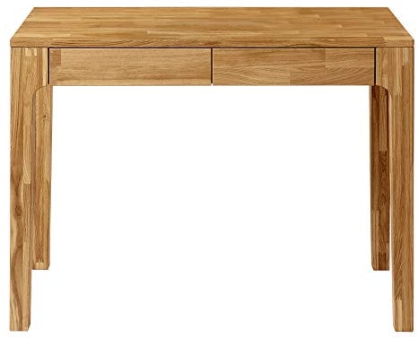 Nordic Story Schreibtisch Axel 1 (Eiche Natur) • Schreibtisch mit 2 Schubladen • Ideal für Kinder- & Jugendzimmer • Massivholz (Eiche) • 105 x 55 x 76 cm