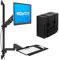 Mount-It! Wall Mount Workstation with Single Monitor Mount, Keyboard Tray and CPU Holder, Height Adjustable Full Motion Arms, Fits One 32 Inch Computer Screens