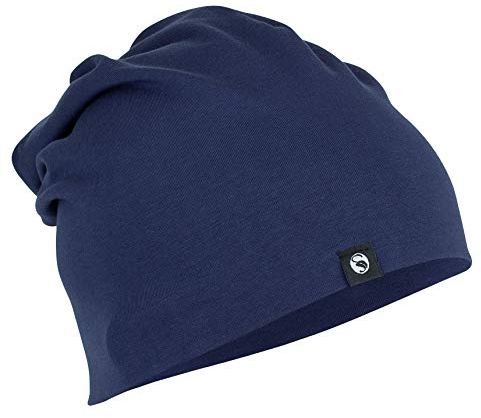 STARK SOUL Slouch Beanie Mütze für Damen & Herren (Unisex), leichte Jersey Mütze, Einheitsgröße in Marine-Blau