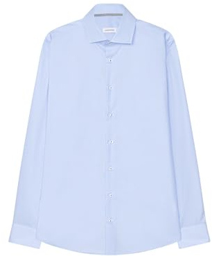 Chemise business homme Seidensticker - coupe slim - sans repassage - col Kent - manches longues - 100 % coton ,Mittelblau ,36
