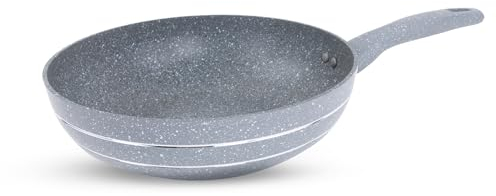 Royalford Forged Aluminium Wok Pan, 28 CM | Induction Safe Frying Pan with Durable Non-Stick Marble Coating | Saute/Frying pan with Heat-Resistant Handle | Stir Fry Cookware Pan, PFOA PTFE