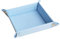Leather Tidy Tray PU Leather Square Tray Bedside Organiser Jewellery Valet Tray Desk Storage Plate for Key Coin Trinket Phone Jewelry Wallet (Blue)