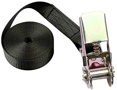Sangle d'arrimage à cliquet - De 1 à 10 m - Avec boucle en métal - 6 couleurs - Sangle à cliquet très résistante - 837 kg - Rouge/jaune/bleu/vert militaire/noir/gris
