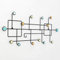 AI HUI Créatif Carré Porte Manteaux Fer Art Décoratif Porte-Manteaux Mural Noir Multifonction Crochet Mural Patères Stockage d'affichage Couloir Porte-Manteau Mural