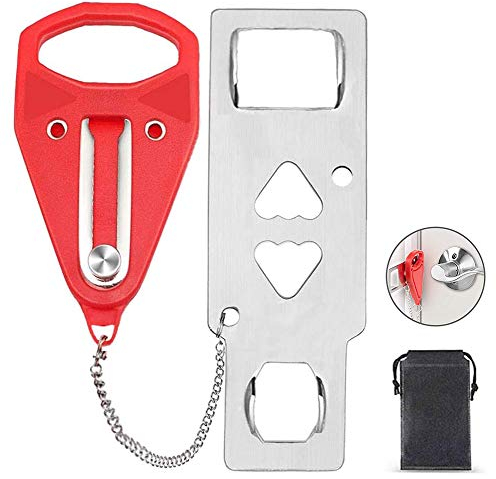 Portable Door Lock for Travel, Door Lock Self-Defense Security Device for Home, Apartment, Hotel, Living Motel, School Dorm, House