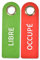 SynMe 2xplacas para manillas de Puerta Libre/OCCUPÉ – 27x8,5cm polifieltro – Ojales metálicos garantizan Durabilidad – Placas Libres/ocupadas – Impermeable – Placa para Puerta
