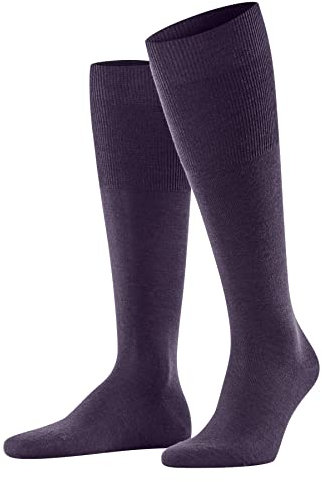 FALKE Herren Kniestrümpfe Airport M Kh Wolle Baumwolle lang einfarbig 1 Paar, Blau Wine Berry 8860, 39-40