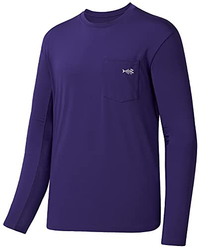 Bassdash Maglietta da Uomo a Maniche Lunghe UPF 50+ Performance Protezione Solare UV Pesca Escursionismo Camicie Sportive
