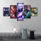 Wondbeau Leinwanddrucke Modulare Wandkunst Wandaufkleber 5 Teiliges Wandbild Druck auf Leinwand Malerei Moderne Abstrakte Poster Mit Rahmen M/100cm×50cm Anime-Jujutsu Kaisen,Yuji Gojo Sukuna