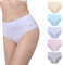 anqier Unterhosen Damen, 5er Pack Stretch Baumwolle Hohe Taille Slips Damen Atmungsaktiv Panties Weich Frauen Unterwäsche