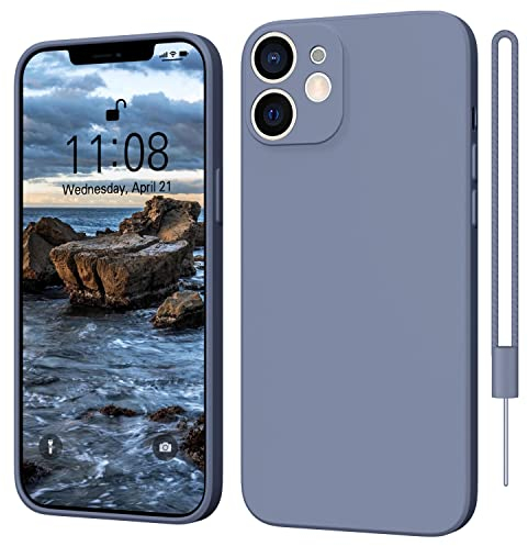 ORDA Hülle Silikon, Hanyhülle Ultra Dünn Slim mit Microfiber, Kratzfeste Rundumschutz Case Schutzhülle für iPhone 11 6.1'' Blau Grau