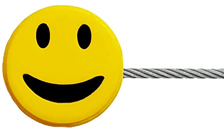 LeTOMA 2X gelbe Smiley Abdeckungen Fotoseile - 2X Kappen mit lachendem Emoji für die Linke und rechte Seite des Fotoseiles