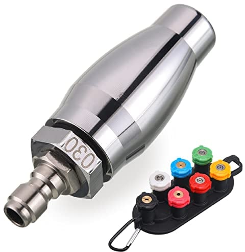 JOEJET Turbo Nozzle for Pressure Washer, Rotating with 1/4 Quick Connect, 7 Nozzle Tips with Holder, 3600 PSI