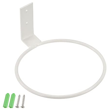 PATIKIL 5 Fiore Vaso Supporto, o-Ring Parete Montato Pianta Supporto Cremagliera per Casa Interno Esterno, Bianco