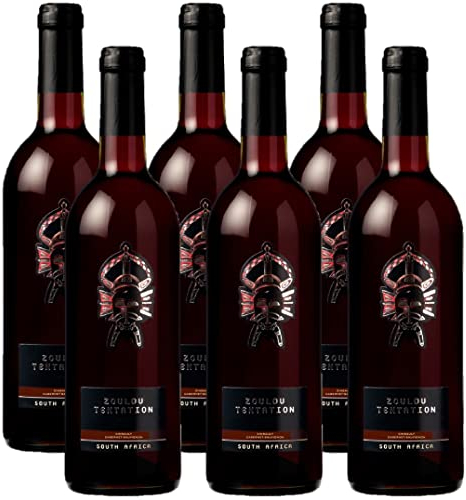 Zoulou Tentation - Vin Rouge d'Afrique du Sud - Cinsault Cabernet Sauvignon - lot de 6 bouteilles x 75cl