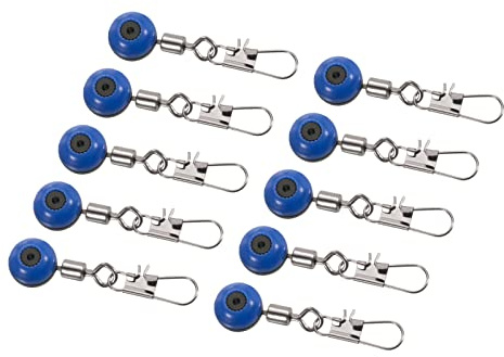 PATIKIL Angelschnur Sinker Dias 26LBS Tragfähigkeit, 20 Pack Schwimmer Verbinder Rollen Schwenk mit Interlock Schnapp für Fischen, Blau