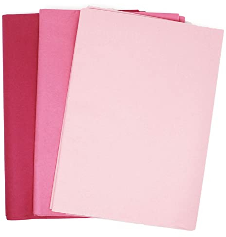ZYOOO 15 Blatt 70cm x 50cm Seidenpapier Pink,Transparentpapier Bunt,Bastelpapier zum Kreieren von Pompoms,Papierblumen,Tischdeko,Dass in Geschenktüten Gestopft Wird
