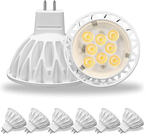 GU5.3 LED Warmweiß Leuchtmittel 2700K MR16 LED Spot Light Glühbirnen 6 Stück,Nicht Dimmbar 5W 12V MR16 LED Bulb 450Lm 38° Abstrahlwinkel Lampe, für Landschaft Einbau und Track Lighting