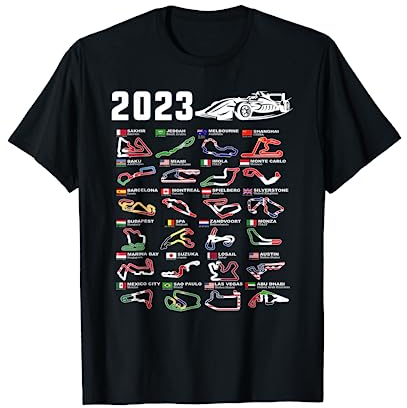 Formel 1 2023 Kalender für Rennwagen-Fan T-Shirt