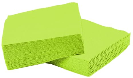 Green Napkins - 100-4-Fold 2-ply 33 x 33cm Luncheon Napkins for Parties and Events - 100 Serviettes - Strong, Durable and Sleek