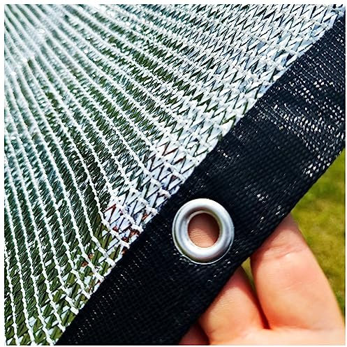 3x3m 2x2m 1x2m Solar Sombra Paño de Aluminio 85% Efecto Sombra, Resistente a Los Rayos UV Red de Sombra Al Aire Libre Tela Toldo Vela Mallas para Sombra con Agujeros, para Invernadero/Techo/Cochera (
