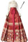 Uplateng Hanfu Cheval Visage Jupe Femmes Chinois Traditionnel Vintage Hanfu Plis Jupe Rouge Bleu Noir Beige Chemise + Jupe Ensembles Grande Taille XL (White with Red,L)