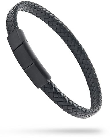 Forge & Foundry Men's Adjustable Braided Leather Bracelet - Medium