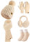 Niwicee Wintermütze Damen Fleece Gefütterte Handschuhe Damen Wärmer Lange Strickmütze Schal Warm Beanie Mütze Ohrenschützer Schal Handschuhe Socken-5 Stück Set Gestrickte Winter Geschenk-Aprikose-