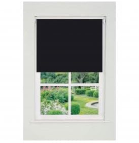 Plain Straight Edge Daylight Roller Blind (165cm Drop) 125cm Black