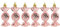 6 PCS Christmas Tree Ornaments, 10CM Small Candy Hanging Decorations, Shatterproof Plastic Sweet Shaped Baubles, Pendant Decor, Rose Gold