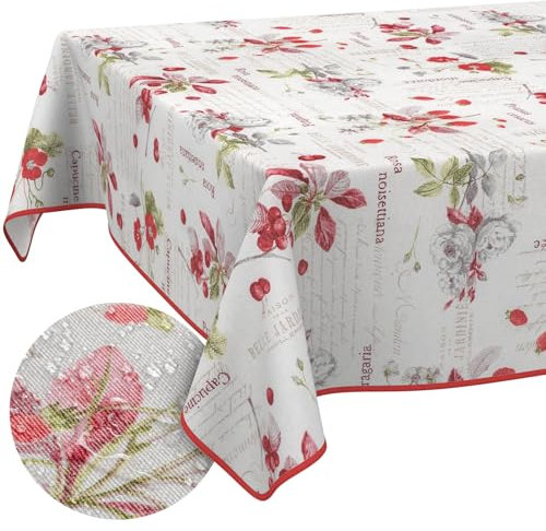 Tischdecke aus Stoff Textil abwaschbar Tischwäsche Tischtuch Baumwolle Polyester Berries 100x140cm In-/Outdoor Tischdecke