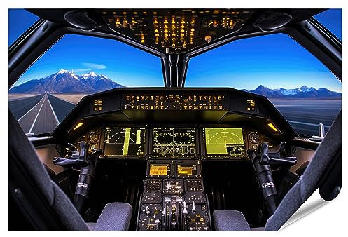 islandburner XXL Bild Poster Virtuelles Cockpit, Überschalltransport Premium Bilder Fotodruck JEGF-PKL