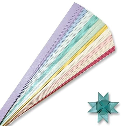 Perlglanz-Papierstreifen für Webprojekte, Papierstreifen für Fröbelsterne, Deutsche Sterne und Fröbelsterne, 100 Streifen pro Packung (1/2 x 18 Zoll)