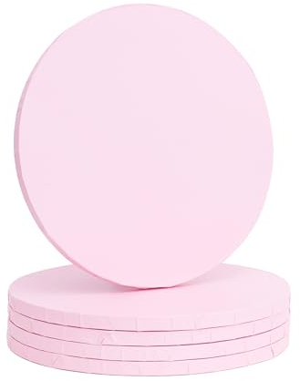 The Baked Studio - 10 Inch Round 12mm Thick Pink Mid-Sheen Drum Cake Boards (Pack of 5)