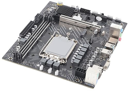 Placa Base H610 para Procesadorde 1700 Pines con Bancos de Memoria DDR4, paraRealtelALC de 6 Canales, Interfaz M.2 para Oficina y Juegos, Interfaces,