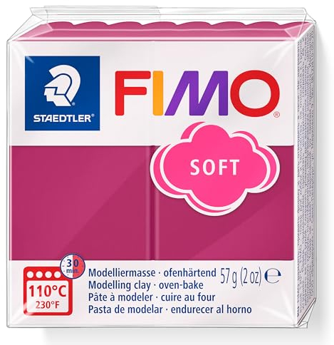 STAEDTLER 8020-T23 FIMO Soft Oven-Hardening Polymer Modelling Clay - Frozen Berry (1 x 57g Block)