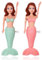 2 Pack Badespielzeug für Kleinkinder Kinder Mädchen - Meerjungfrau Prinzessin Wind-Up Schwanz Klappe schwimmende Wasser Badewanne Spielzeug, Schwimmbad Badezeit Spaß, Meerjungfrau Badespielzeug (A)