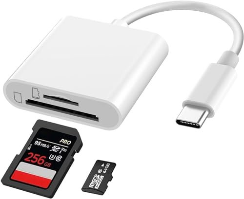 SD Card Reader for iPhone iPad, 2 in 1 Memory Card Reader Adapter,iPhone SD Card Reader, Camera Card Viewer with SD & TF card slots, Plug and Play