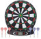 MUWO Bullseye Elektronische Dartscheibe - 18 Spiele, 159 Variationen, LCD-Display, 6 Softdartpfeile, Sprach- und Soundeffekte, Batteriebetrieb - Spielspaß für bis zu 8 Spieler