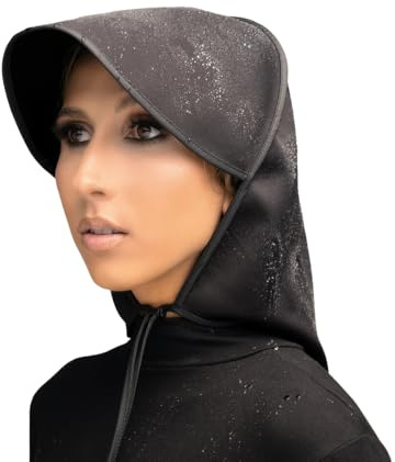Hairbrella Satin-gefüttert, wasserdicht, Regenhaube, Schwarz, Einheitsgröße