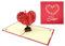 scicent Pop Up Karte Valentinstag 3D Karte Hochzeitskarte Pop Up Hochzeitskarte mit Umschlag Rot Karten für Hochzeitstag Hochzeitsgeschenk Hochzeitseinladung - 22229
