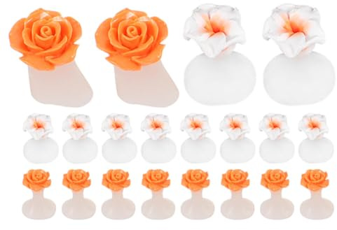 Ipetboom Silicone Toe Separator: 16pcs Flower Toe Separators for Pedicure, Soft Flexible Spacers for Nail Varnish, Comfortable Dividers Correctors Nail Art Salon Tool, Two Styles 3x2.2cm/1.2x0.9in